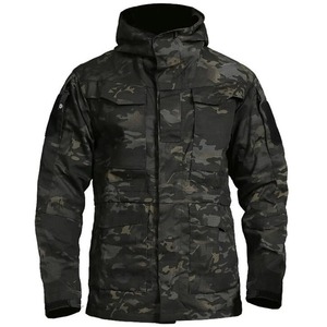 Básicos, algodón mezclado táctico al aire libre uniforme impermeable Softshell chaqueta de caza sudaderas con capucha para hombre, 100% algodón - Product Image 6
