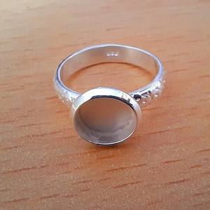 แหวนเงินสเตอร์ลิง925แข็งทรงกลมหนา6มม. แบบ DIY ฐานเป็นที่ระลึกสำหรับการทำเครื่องประดับขายส่ง - Product Image 1