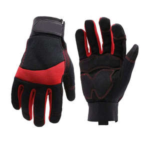 Gants de mécanicien Bout des Doigts Renforcé Paume Rembourrée Anti-Vibration Lisse Bracelet Réglable-Supérieur - Product Image 1