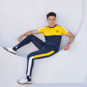 Camisetas de punto para hombre al por mayor uso al aire libre conjunto Diseña tu propio producto conjunto de camisetas de punto para hombre - Product Image 5