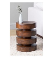 Table basse au design unique, mobilier moderne de luxe pour la maison, table d'appoint en bois de manguier de haute qualité, finition foncée