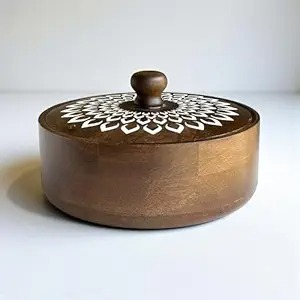 <b>Wooden</b> Chapati <b>Box</b> with Stylish <b>Lid</b> for Hot Roti Serving at Low Cost Family Size <b>Wooden</b> Chapati <b>Box</b> By AALIYAN IMPEX - Product Image 3