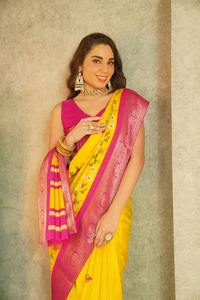 Sari de algodón viscosa mejor calidad Sari 6 metros precio de fabricación - Product Image 4