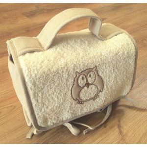 Borsa con Chiusura a Cordoncino a Forma di Gufo - Porta Spugna per Trucco - Product Image 1