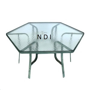 Table basse en aluminium avec dessus en verre Table basse au design moderne pour la décoration de meubles de maison Finition brillante - Product Image 3