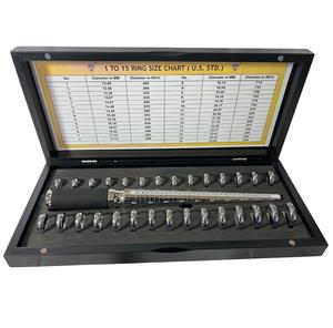 Premium Universal 1 To 36 Finger <b>Ring</b> Sizing Set with Aluminium <b>Ring</b> Mandrel Stick And <b>Ring</b> Sizes Gauge in Wooden Box - Product Image 5