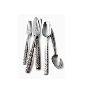 Cubiertos de plata pulida al por mayor de alta calidad, juegos de cubiertos al por mayor, cubiertos con mango audaz de acero inoxidable para boda - Product Image 2