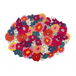 Luxury handmade wool floral <b>rug</b> colorful <b>round</b> flower carpet modern artistic handmade decor - Product Image 1