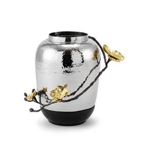 Vase à fleurs décoratif en métal avec finition argentée Décoration d'intérieur Salon Pot de fleurs décoratif Style côtier à bas prix. - Product Image 4