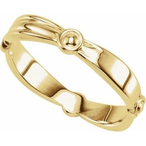 Stuller Romantic Fashionable 14KY Gold Plated Inlay <b>Ring</b> 50927:1002P Stackable Number Shape Trendy Wedding <b>Ring</b> with 18K Plating - Product Image 4