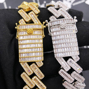 Nouvelle arrivée Hot Hiphop Style 14K Or Cubain Bracelet à la mode en diamant naturel pour hommes - Product Image 5