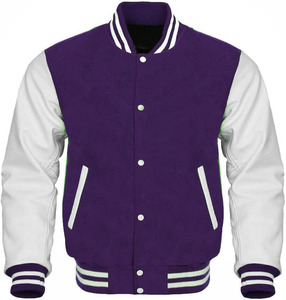 แจ็กเก็ตขนเบสบอลตามสั่งแขนเสื้อหนังแท้แจ็คเก็ตเลตเทอร์แมน - Product Image 2