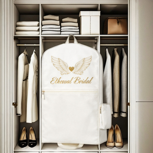 ถุงคลุมเสื้อผ้าแบบพับได้ ผ้าแคนวาสคอตตอน 100% พิมพ์โลโก้คุณภาพสูงตามสั่ง พร้อมซิป - Product Image 1