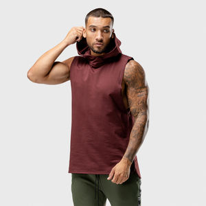 เสื้อฮู้ดสวมหัวแขนกุดสำหรับผู้ชายชุดกีฬาฟิตเนสยิมสำหรับฤดูร้อน - Product Image 1