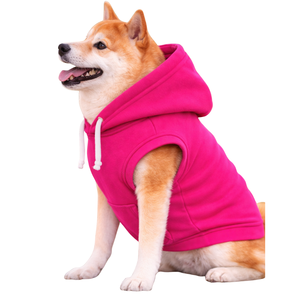 Sweat à capuche pour chien fuchsia, couleur unie vibrante, sweat à capuche confortable pour animaux de compagnie, tissu polaire doux et chaud - Product Image 3
