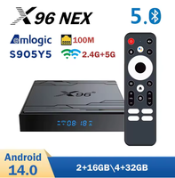 Boîtier Smart TV X96 NEX Quad Core Android 14 avec décodage vidéo 4K UHD, OpenGLES/Vulkan, Wi-Fi double bande pour divertissement à domicile 5.0