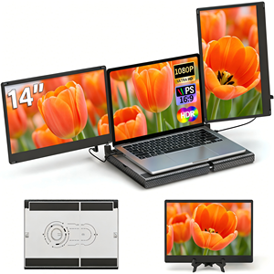 Moniteur portable pour ordinateur portable professionnel à double écran de 14 pouces 16:9 avec haut-parleur intégré, panneau IPS Full HD 60Hz, interface USB - Product Image 1