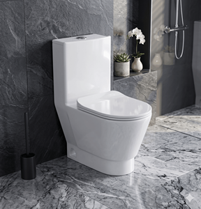 WC en céramique Golden Dragon One Piece, cuvette allongée, siphon P, jet moderne, double chasse, abattant à fermeture douce, à poser au sol, pour hôtel - Product Image 3