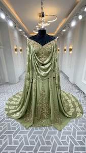 2025@Chaoui Algerian Traditional Caftan Chaoui Dress with embellished Crystal glass beads, Dabka, Pearl zardozi work for Wedding - Product Image 2