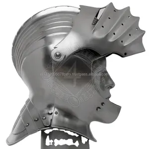 मध्ययुगीन नाइट करीब Armet हेलमेट 16 गेज TC133 आकर्षक डिजाइन में उपलब्ध स्टॉक में