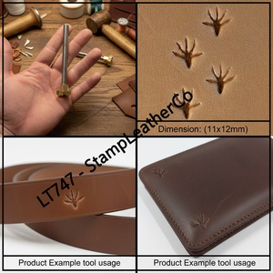 LT747 Tampon en cuir A + B Footprint Rat Hind Tracks 11x12mm (7/16 \ "X 7/15 \") Produit artisanal - Product Image 1