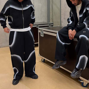 Conjunto Deportivo de Dos Piezas de Alta Calidad con Bordado Personalizado, Sudadera con Capucha y Pantalones Deportivos, Estilo Vintage Lavado para Hombre - Product Image 5