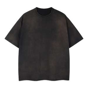 T-shirt graphique personnalisé de haute qualité pour hommes coton éponge française en détresse recadrée lavage à l'acide dans des T-shirts tricotés surdimensionnés - Product Image 6