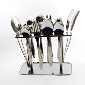 Venta al por mayor de artículos de lujo para hoteles, juego de cubiertos de acero espejado con alto espejo pulido, diseño antiguo europeo de plata y oro para fiestas - Product Image 3