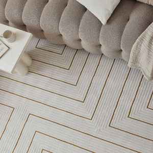 Alfombra Geométrica Carmel Crema-Dorado 6040, Elegante y Estilosa - Product Image 5