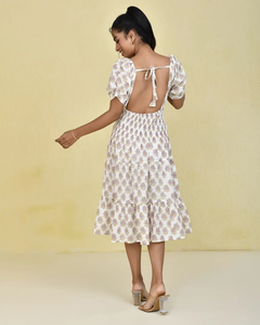 Vestido corto de algodón Premium con estampado floral diseñado para fiesta elegante y una opción de regalo de novia perfecta Proveedor indio - Product Image 3