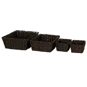Juego de 4 Cestas de Almacenamiento de Mimbre, Cesta de Almacenamiento Hecha a Mano, Ecológica, Hecha en Vietnam - Product Image 1