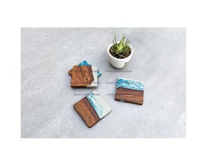 Lujosa mesa de té/bar de mármol y madera cuadrada de Atelier, los mejores posavasos para vasos de bar de STAR CRAFTS INDIA - Product Image 4