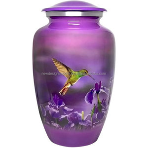 Urna de cremación de metal grande para adultos de Nature Peace, estilo americano con temática de colibrí para recuerdo conmemorativo de cenizas humanas - Product Image 2