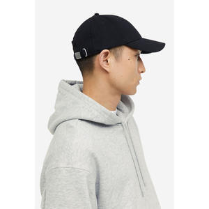 <b>Men's</b> Oversized Pullover Hoodie 100% Cotton Thermal Thick Fleece Custom LOGO Basic Blank Sweatshirts in Plain Black Color - Product Image 4