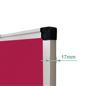 Tablero de Anuncios de Terciopelo Rojo con Marco de Aluminio y Logotipo Personalizable para Mostrar Mensajes - Product Image 3