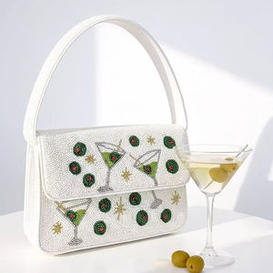 กระเป๋าคลัทช์งานปักมือสำหรับผู้หญิง ประดับลูกปัดหลากสี ดีไซน์หรูหรา เหมาะสำหรับงานทางการ งานเลี้ยงค็อกเทล งานแต่งงาน - Product Image 1