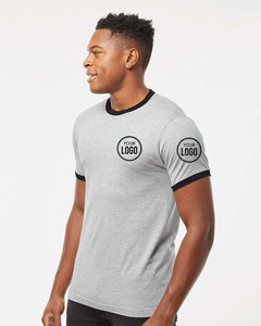 Tultex - Fine JERSEY Ringer เสื้อยืดผ้าฝ้ายแบบสั่งทำเสื้อยืดสำหรับผู้ชายเสื้อยืดคอกลมแขนสั้นผู้ชาย - Product Image 1