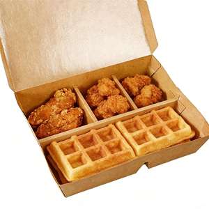 Boîte en papier gaufré pour crêpes, gaufres, glaces, pâtisseries et beignets, avec séparateurs, pour emballage de biscuits de boulangerie, directement de l'usine - Product Image 3