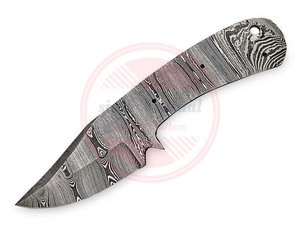 Al por mayor Damasco cuchillo Skinner hoja en blanco forjado a mano hojas en blanco de espiga completa con Funda de cuero - Product Image 5