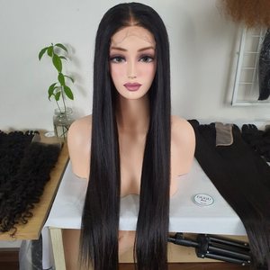 Cabello humano virgen de doble estiramiento Curl rizado recto onda profunda longitud larga para sin pegamento para peluca de encaje transparente - Product Image 3