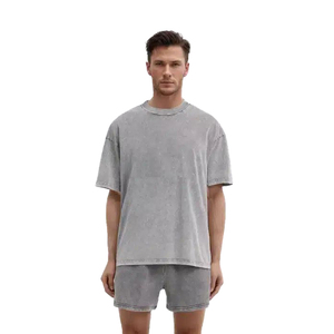 Camisetas de Hombre Vintage Tejidas 100% Algodón, Cuello Redondo, Manga Corta, Ajuste Regular, Transpirables, de Secado Rápido, Estilo Hip Hop y Fitness - Product Image 3