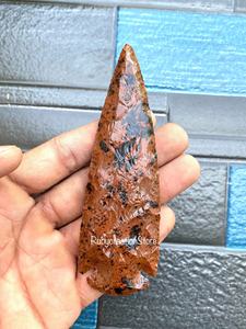 หัวลูกศรทำจากหินมะฮอกกานีออบซิเดียน ขัดด้วยมือ หินคริสตัลธรรมชาติ ปลายหอก หินอัญมณีสำหรับนักสะสมและตั้งโชว์ - Product Image 6