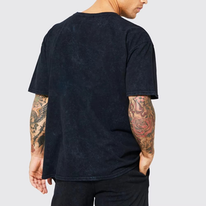 Conjunto de dos piezas con estampado de logotipo personalizado bordado Vintage 100% algodón precio bajo lavado ácido hombres camisas y pantalones cortos conjunto de hombres - Product Image 2