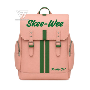 Alfa Griega Personalizada |   Kapa |   Mochila Sorority Alpha de Piel Sintética Premium con Rayas |   Mochila Resistente para Viajes Diarios - Product Image 1