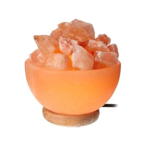 Bol à sel de l'Himalaya, lampe en sel rose naturel, bol décoratif fait à la main, éclairage de table, lumière chaude, décoration intérieure, lampe de nuit - Product Image 2