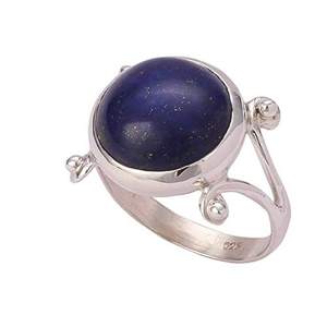 925 Sterling Silver Boho <b>Statement</b> <b>Ring</b> Lapis Lazuli Gemstone Handmade Natural Blue September Birthstone Jewelry 18K Gift - Product Image 1