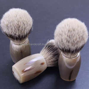 Manche de brosse à raser en corne de buffle, taille personnalisée, poils de blaireau de qualité supérieure, manche en corne, fournisseur en gros - Product Image 4