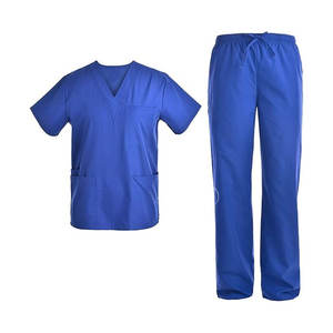 Ropa de trabajo de enfermera de punto lavable a máquina para mujer, conjunto de uniforme con top y joggers para uso hospitalario - Product Image 2