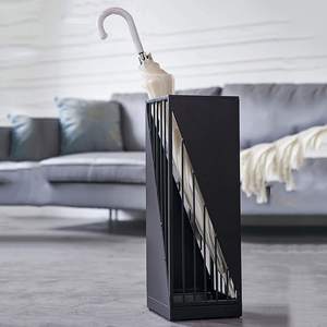 Soporte de suelo creativo y ecológico para paraguas, no plegable, con ganchos y orificios de drenaje, 58x20x20cm, dorado, para herramientas manuales - Product Image 4