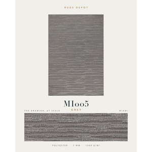 พรมโพลีเอสเตอร์ขายส่ง รุ่น MIAMI MI005 สีเทา ผลิตด้วยเครื่องจักร แบบพรมตุรกี สำหรับห้องนั่งเล่น โครงการโรงแรม - Product Image 2